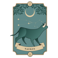 Vintage Zodiac Taurus Card Sticker