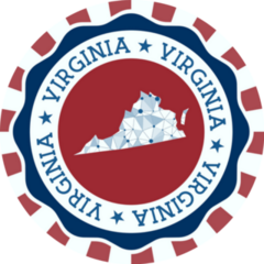 Virginia Badge Round USA Logo Sticker