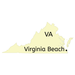 Virginia Beach City Location On Virginia Map Sticker