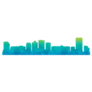 Virginia Beach, Va, Usa Low Poly Skyline Illustration Sticker