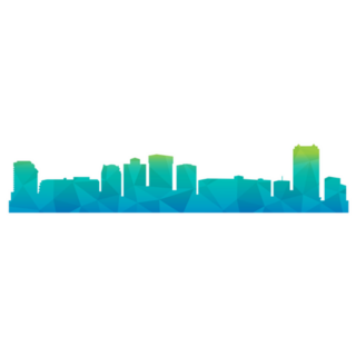 Virginia Beach, Va, Usa Low Poly Skyline Illustration Sticker