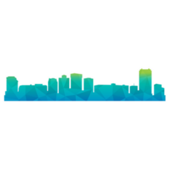 Virginia Beach, Va, Usa Low Poly Skyline Illustration Sticker