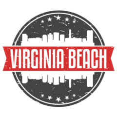 Virginia Beach, Va, Usa Round Travel Stamp Sticker