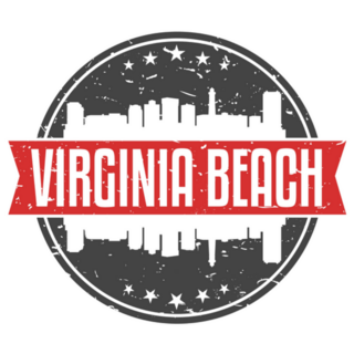 Virginia Beach, Va, Usa Round Travel Stamp Sticker
