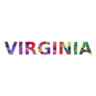 Virginia Colorful Typography Text Banner Sticker