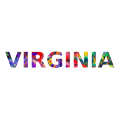 Virginia Colorful Typography Text Banner Sticker