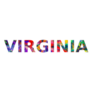 Virginia Colorful Typography Text Banner Sticker