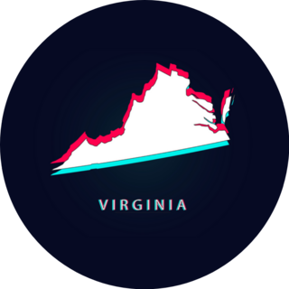 Virginia Map Abstract Digital Glitch Sticker