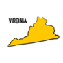 Virginia Map Outline, Hand Drawn Silhouette Sticker