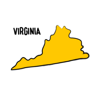 Virginia Map Outline, Hand Drawn Silhouette Sticker