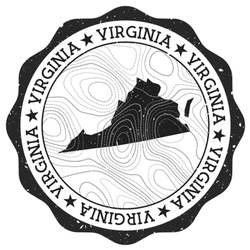 Virginia Outdoor Stamp Round Sticker