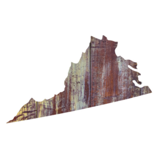 Virginia State In Wood Texture Sticker