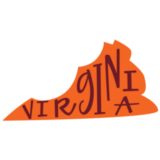 Virginia State Outline And Hand-lettering Sticker