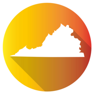 Virginia Symbol Map Gradient Color Banner Sticker