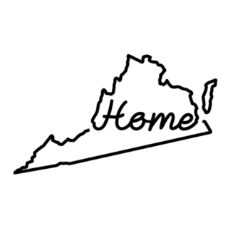Virginia Us State Outline Map Handwritten Home Sticker