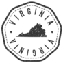 Virginia, Usa Map Stamp Retro Postmark Sticker