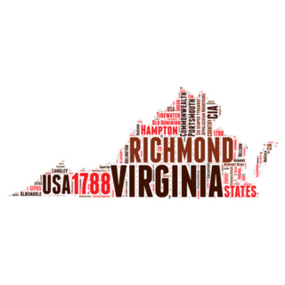 Virginia Usa State Map Made Of Words Sticker