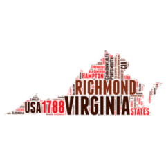 Virginia Usa State Map Made Of Words Sticker
