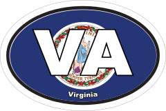 Virginia Va State Flag Oval Sticker