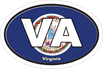 Virginia Va State Flag Oval Sticker