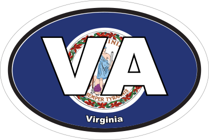 Virginia Va State Flag Oval Sticker