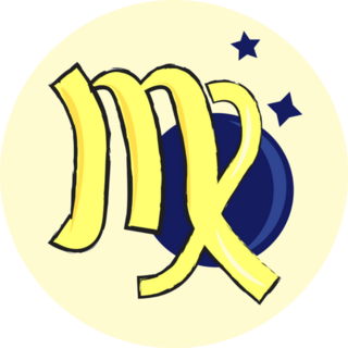 Virgo Astrological Sign With Moon And Stars Sticker