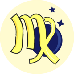 Virgo Astrological Sign With Moon And Stars Sticker