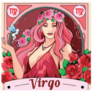 Virgo Beautiful Art Rose Illustration Sticker
