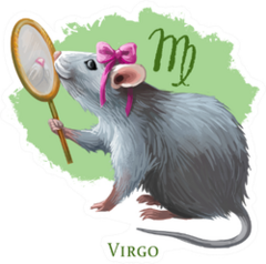 Virgo Creative Illustration Of Astrological Sign Rat Sticker