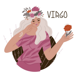 Virgo Flower Goddess Illustration Sticker