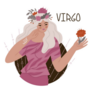Virgo Flower Goddess Illustration Sticker
