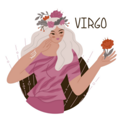 Virgo Flower Goddess Illustration Sticker