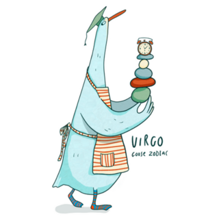 Virgo Goose Zodiac Horoscope Sticker