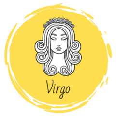 Virgo Horoscope On Yellow Circle Sticker