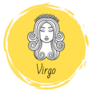 Virgo Horoscope On Yellow Circle Sticker
