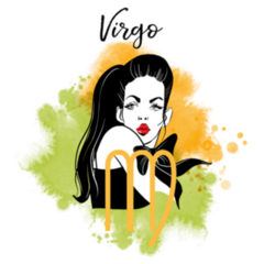 Virgo Sketch And Watercolor Background Sticker