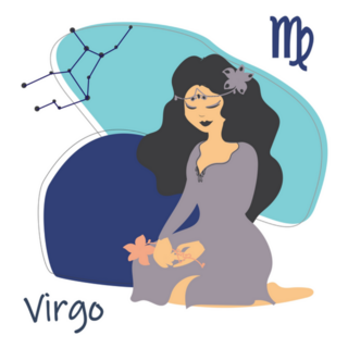 Virgo Zodiac Blue Maiden Sticker