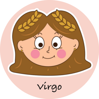 Virgo Zodiac Cartoon On Pink Sticker