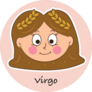 Virgo Zodiac Cartoon On Pink Sticker