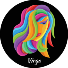 Virgo Zodiac Character Colorful Drawing Sticker