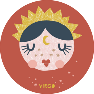 Virgo Zodiac Character Nursery Poster Sticker