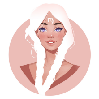 Virgo Zodiac Sign Beautiful Girl With White Hair Sticker