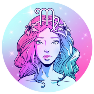 Virgo Zodiac Sign Beautiful Majestic Illustration Sticker