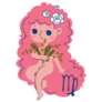Virgo Zodiac Sign Cute Pink Hair Girl Sticker