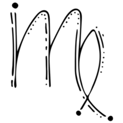 Virgo Zodiac Sign Line Dot Art Sticker