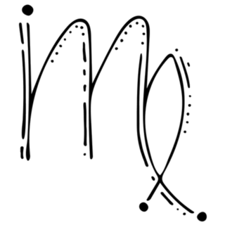 Virgo Zodiac Sign Line Dot Art Sticker