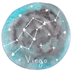 Virgo Zodiac Sign Watercolor Sky Sticker