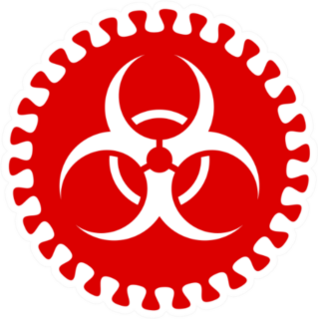 Virus Hazard Symbol In Red Sticker