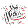 Viva Mexican Lettering Banner Sticker
