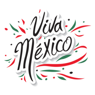 Viva Mexican Lettering Banner Sticker